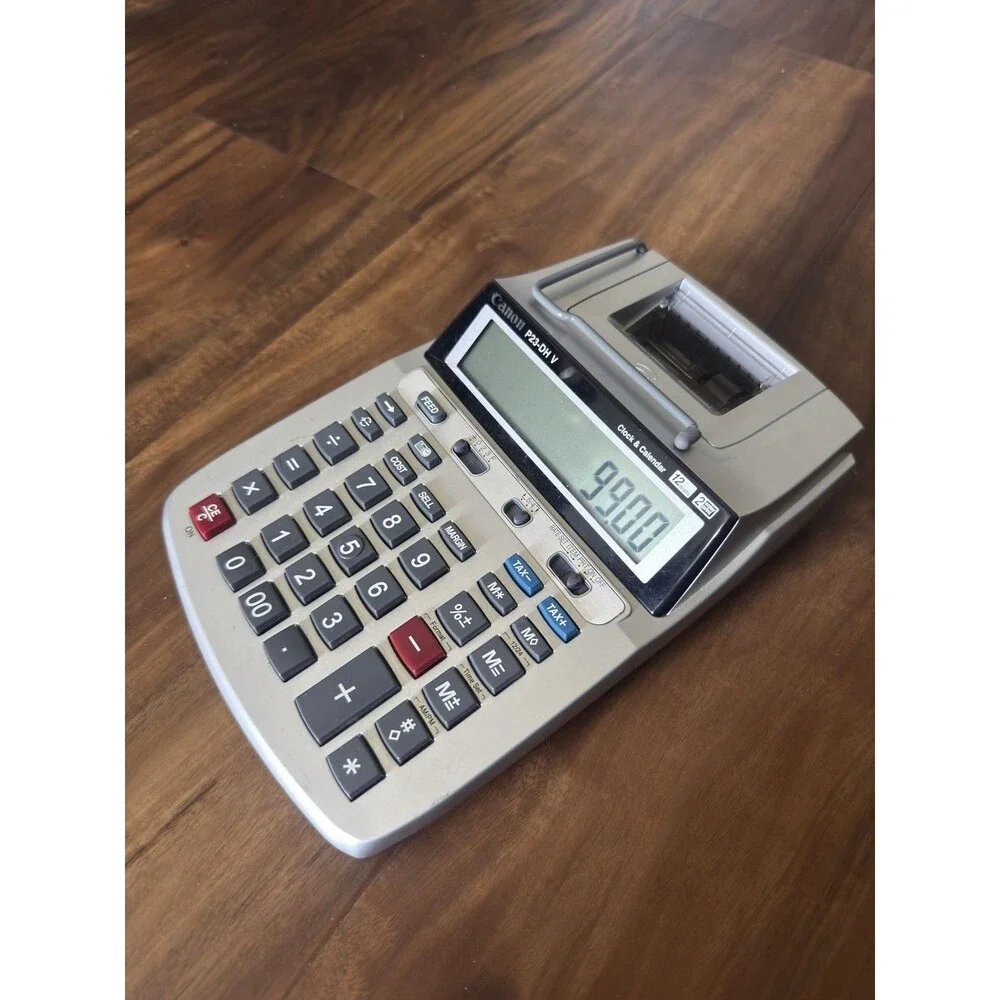 Canon P23-DH V 2 Color Mini Desktop Printing Calculator In Box. Barely Used.